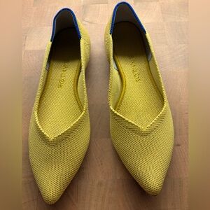 Rothy's The Point Pointed Toe Ballet Flats Marigold Yellow Size US 6.5 EUC